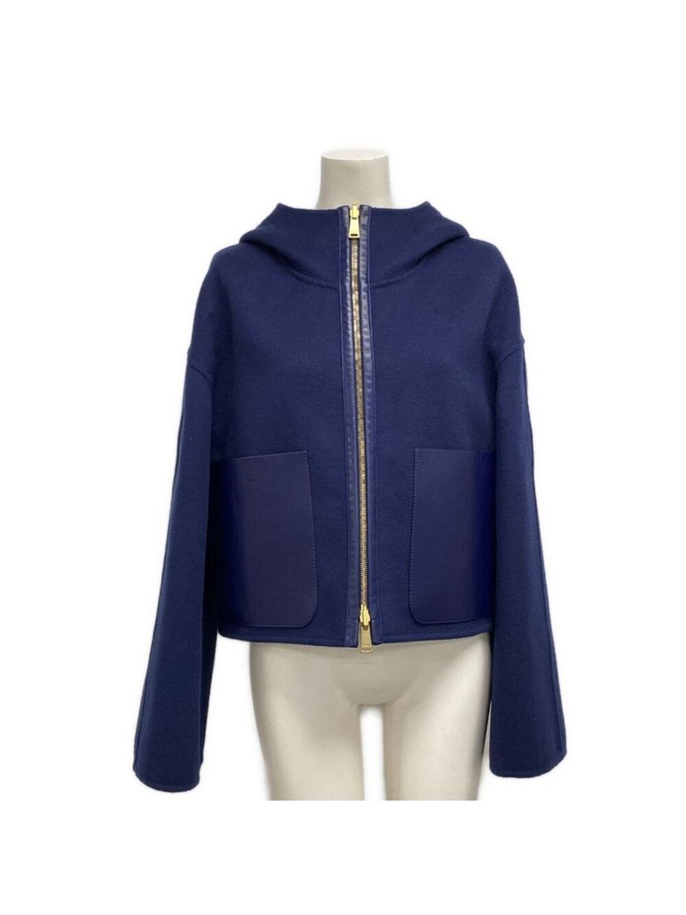 Fendi Jacket M Navy Long Sleeve Reversible Zucca Pattern